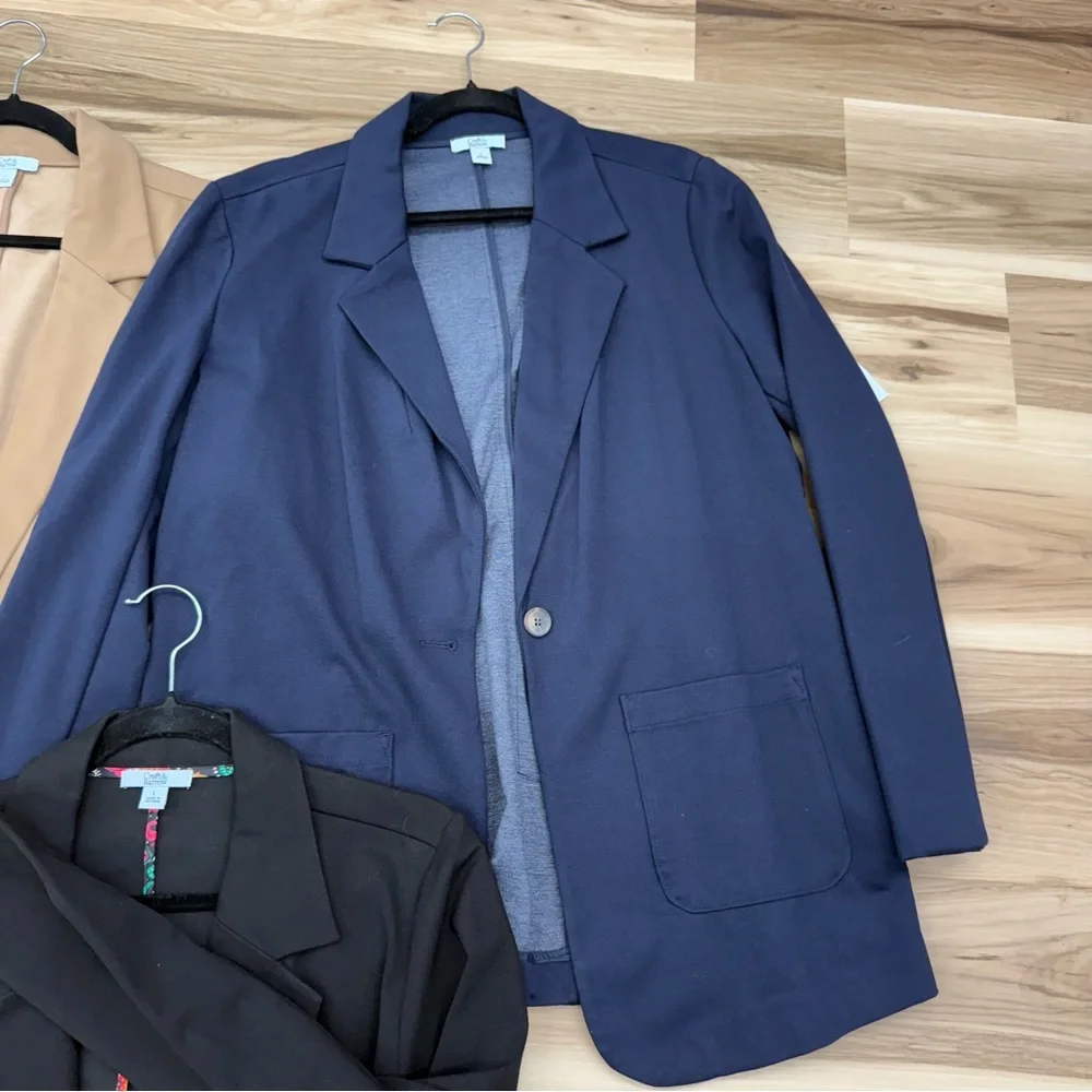 Croft & Barrow Women's Blazers - Black, Navy, Tan - Picture 4 of 7